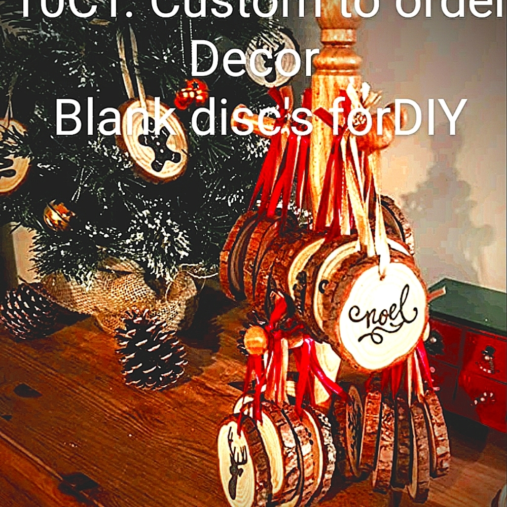 Natural wood custom Art ( or plain for DIY) 4 DISC'S  PER OERDER